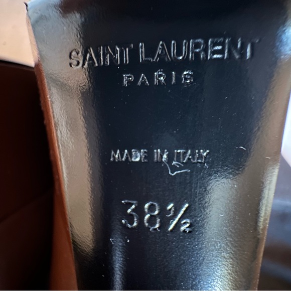 Saint Laurent Billy 85 Platform Booties Butternut Fonce Canguro Anilina 38.5 New - Picture 9 of 9